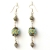 Handmade Earrings having Yellow Beads with Aqua Rhinestones