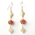 Handmade Earrings having Red Beads with Rhinestones