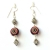 Handmade Earrings having Black Beads with Metal Rings & Red Chains