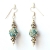 Handmade Earrings having Blue Beads with White Rhinestones