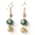 Handmade Earrings having Teal Glitter Beads with Rhinestones