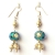 Handmade Earrings having Aqua Glitter Beads with Rhinestones