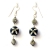Handmade Earrings having Black Beads with Silver Plated Accessories