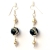 Handmade Earrings having Black Beads with Metal Rings & Chains