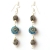 Handmade Earrings having Blue Beads with Silver Plated Rings & Balls
