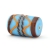 Blue Glass Beads with Brown & Orange Stripes