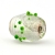 Barrel Shaped Transparent Glass Beads with Green Spikes