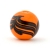 Orange Round Glass Beads with Black Spiral Design