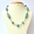 Blue Handmade Necklace Studded with Rainbow Rhinestones