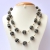 Handmade Black Necklace Studded with Silver Metal Chain