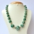 Handmade Necklace with Green Beads having Blend of Dark & Light Color
