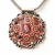 Handmade Red Pendant Studded with Gemstones & Metal Accessories