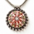 Handmade Red Pendant Studded with Rhinestones & Metal Accessories