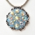 Handmade Blue Pendant Studded with Metal Rings & Rainbow Rhinestones