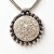 Handmade Gray Pendant Studded with Metal Rings & Rhinestones