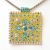 Handmade Yellow Pendant Studded with Metal Rings & Rhinestones