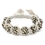 White Shamballa Bracelet With Black Rhinestones | MSBR-163