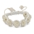 White Shamballa Bracelet With White Rhinestones | MSBR-166