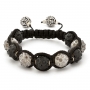 Macrame Bracelet With Black And Gray Beads | MSBR-157