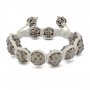 Gray Macrame Bracelet With Gray Rhinestones | MSBR-168