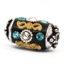 Black Beads Studded with Metal Rings, Rhinestones & Accessories