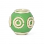 Green Round Kashmiri Beads Studded with Silver Plated Rings