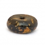 Black Disc Shaped Beads having Golden Spots