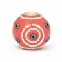Red Kashmiri Beads Studded with Metal Rings & Seed Beads