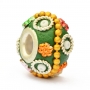 Green Euro Style Bead Studded with Metal Rings & Accessories