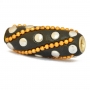 Black Tube Beads Studded with Golden Chains & Accessories