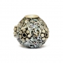Silver Kashmiri Beads Studded with Silver Plated Flowers