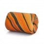 Orange Lac Beads with Spiral Black Stripes