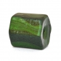 Green Hexagon Lac Beads with Stripes