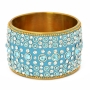 Handmade Blue Bangle Studded with White & Aqua Rhinestones Handmade Blue Bangle Studded with White & Aqua Rhinestones
