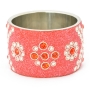 Handmade Red Bangle Studded with Red & White Rhinestones (Front View) Handmade Red Bangle Studded with Red & White Rhinestones (Front View)