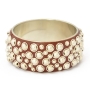 1.5" Handmade Brown Bangle Studded with Metal Balls & Rings