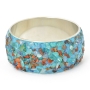 Handmade Blue Bangle Studded with Quartz Gemstones