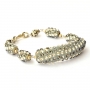 Handmade Bracelet having Gray Beads with White + Gray Rhinestones