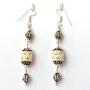 Handmade Earrings having White Glitter Beads with Rhinestones