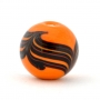 Orange Round Glass Beads with Black Spiral Design Orange Round Glass Beads with Black Spiral Design