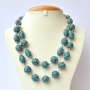 Handmade Necklace with Blue Beads having Metal Balls & Rings Handmade Necklace with Blue Beads having Metal Balls & Rings