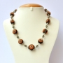 Handmade Black Necklace Studded with Orange Chain Handmade Black Necklace Studded with Orange Chain