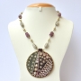 Handmade Necklace Studded with White & Purple Rhinestone Beads Handmade Necklace Studded with White & Purple Rhinestone Beads