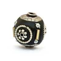 Black Beads Studded with Metal Rings + Balls + Flowers & Accessories