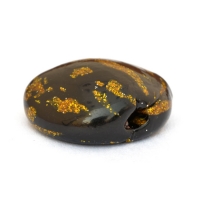 Black Tablet Beads having Golden Spots