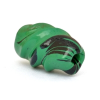 Green Twisted Beads having Black Spots