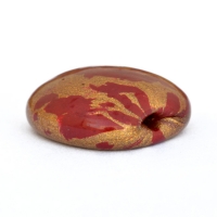 Golden Tablet Beads having Red Spots