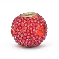Kashmiri Beads Studded with Red Grains & Rhinestones
