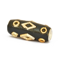 Black Kashmiri Beads Studded with Golden Color Accessories