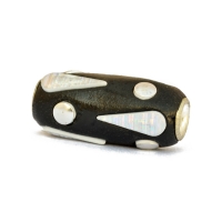 Black Cylindrical Beads Studded with Silver Color Accessories